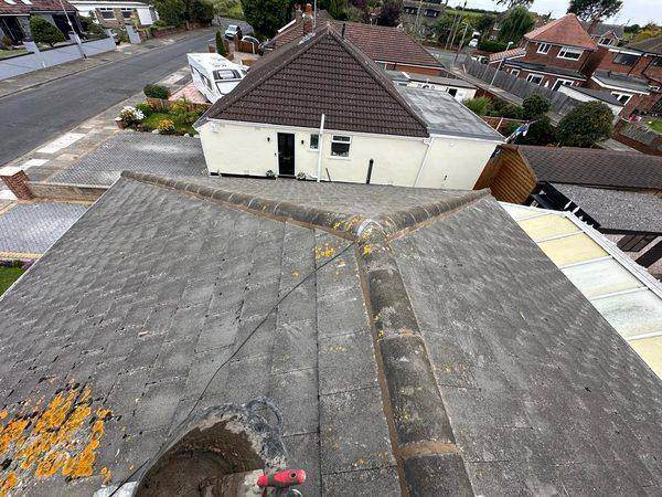 Looking down the finished hips towards the bungalows opposite